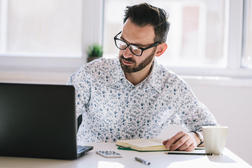 Working On Laptop Novoselski Stock Photography